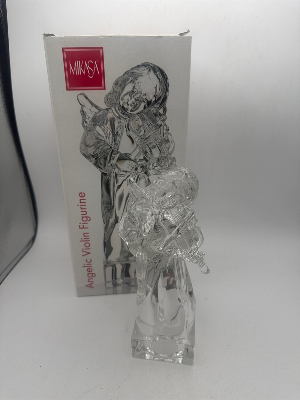 Mikasa Herald Collection Full Lead Crystal Angel Playing Violin 8"